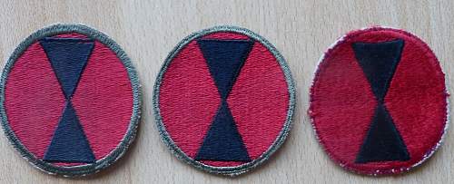 7th Infantry Division patch on gray