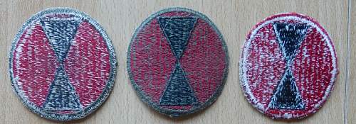 7th Infantry Division patch on gray