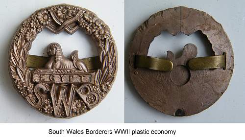 WW2 British Plastic Cap badges