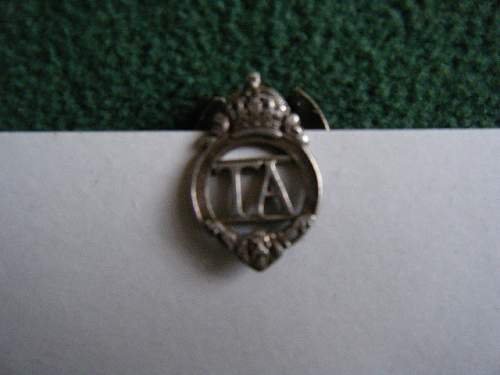 British Territorial Army lapel badge