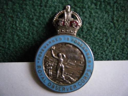 Royal Observer Corps Lapel Badge