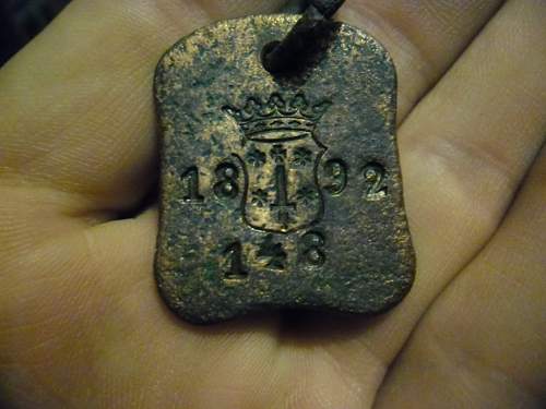 1892 early ID / Dog tag  ?????