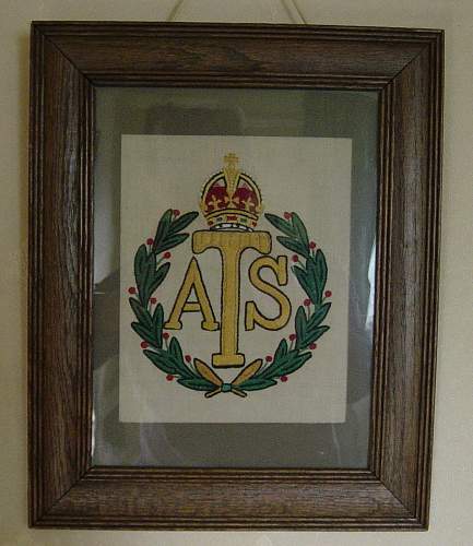 Framed Regimental cap badge embroideries