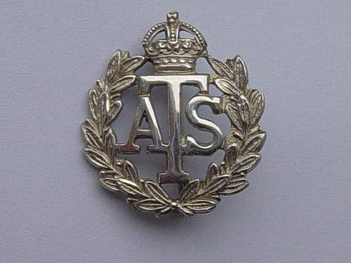 The early 1939 ATS silver lapel badge issued in lieu of uniform
