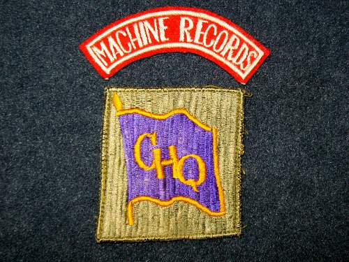 US Army &quot;Machine Records&quot; Patch Tab