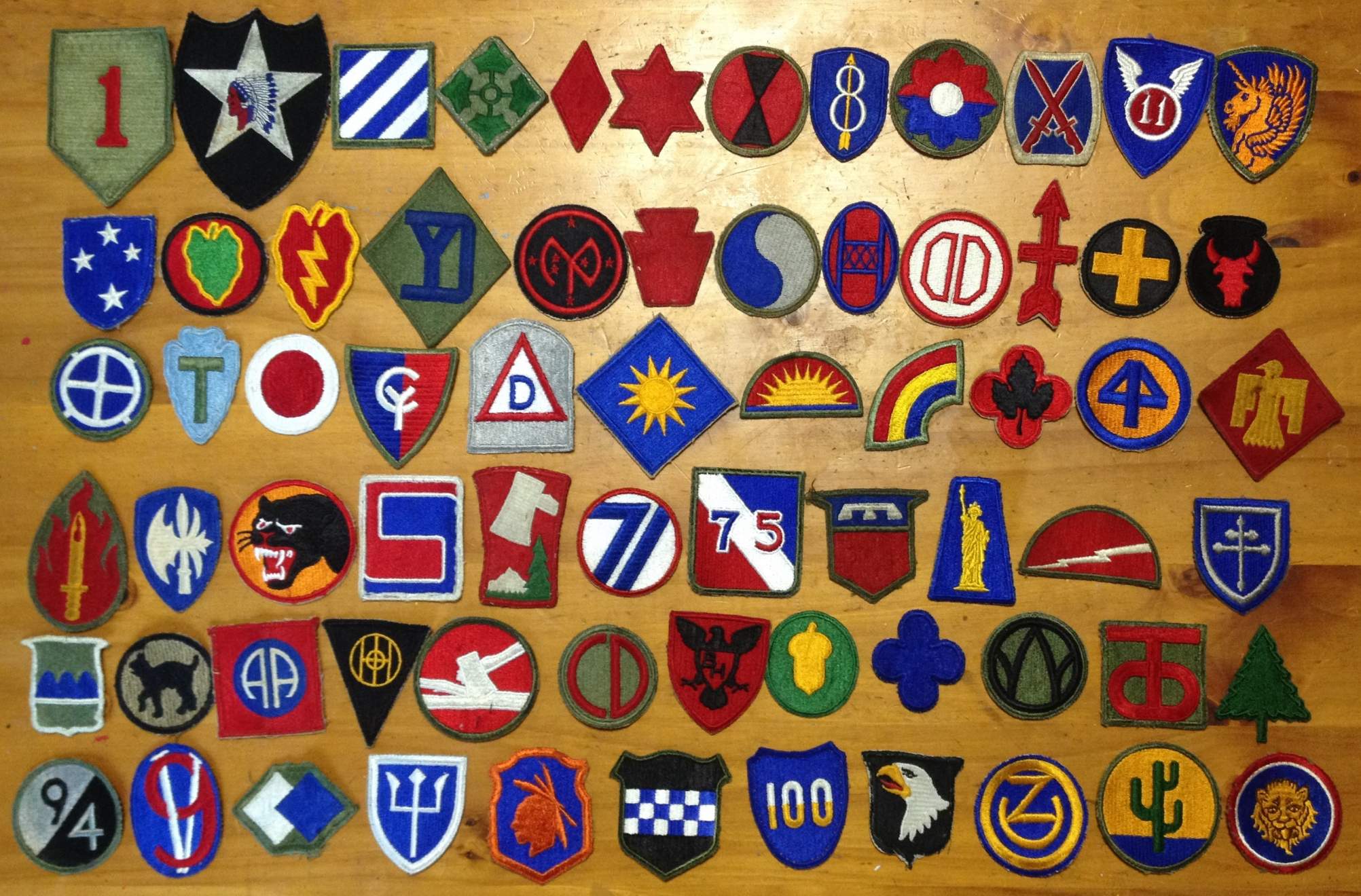 WWII US Shoulder Sleeve Insignia Collection