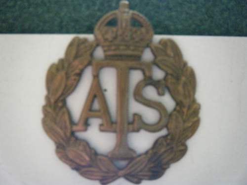 British ATS Cap Badge.