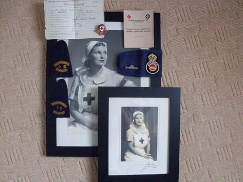VAD (RED CROSS) armband,badges and document.