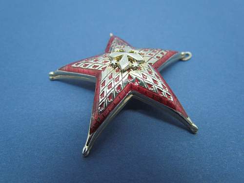 Star with Red Enamel Pin/Badge