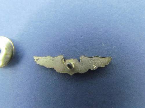 Tiny Screwback U.S. Wings pin Sterling