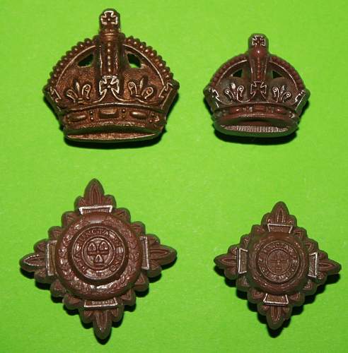 WW2 British Plastic Cap badges