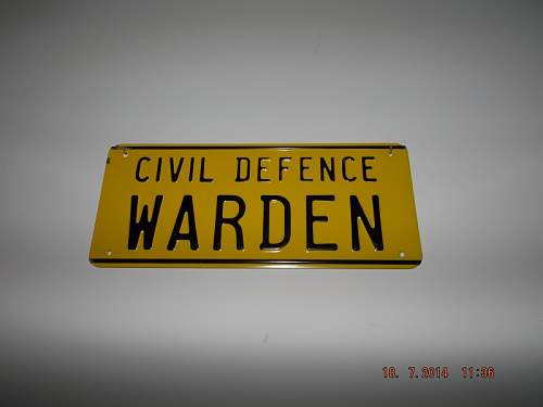 Civil Defense Warden Sign