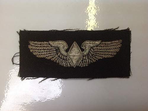 US WASP wings in bullion thread