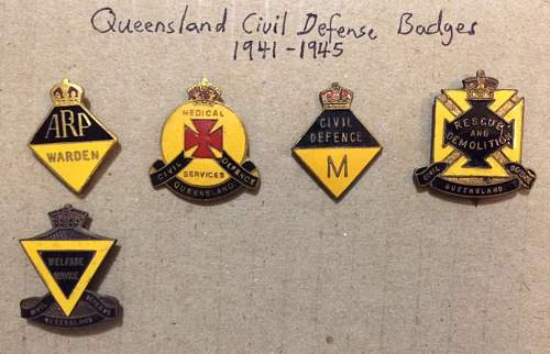 Queensland Civil Defence badges