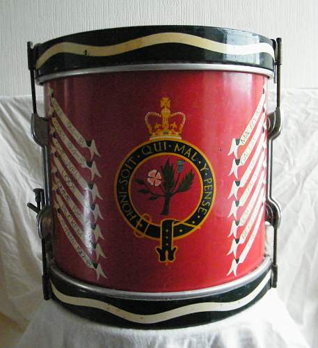 A regimental side drum for the Welch Regiment, 1953-69.