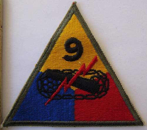 2nd Infantry Division, 3rd Armored Divison, 9th Armored Division patches: Authentic WW II ?