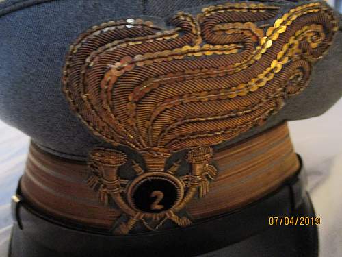 Bersaglieri officer's dress visor cap