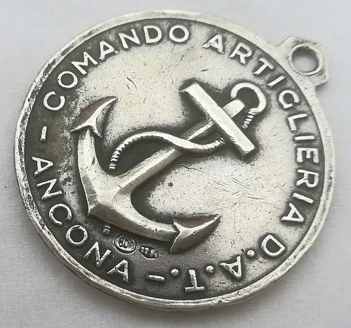 Post ww2 ?!?! Italian Navy Artillery Silver Medal