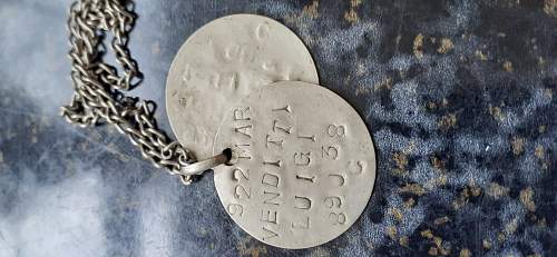 Italian soldier's dog tag