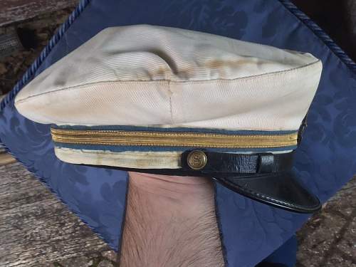 1934 to 1943 Italian Navy Ensign’s Summer Cap, 100% original, please ?