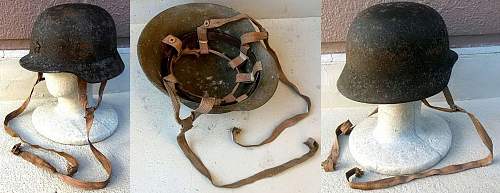 WW2 Japanese C.D helmet. Named. From Kobe.