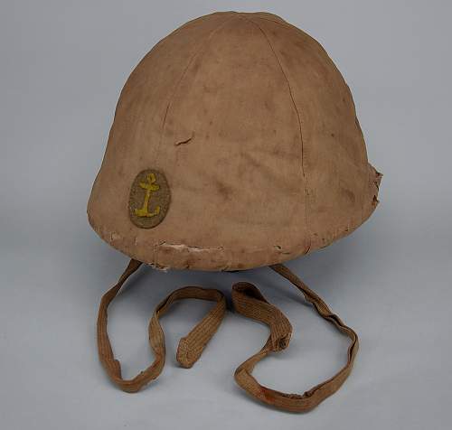 IJN SNLF Helmet with Early 1st Pattern Cover.