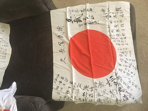 Vet Broughtback Hinomaru Yosegaki and Japanese Battle Flags