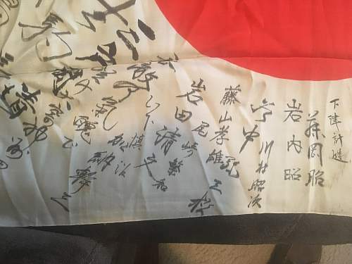 Vet Broughtback Hinomaru Yosegaki and Japanese Battle Flags