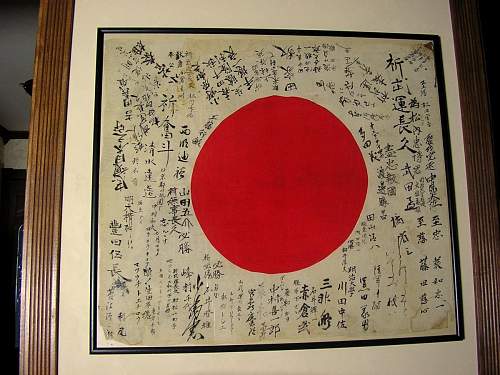 Vet Broughtback Hinomaru Yosegaki and Japanese Battle Flags