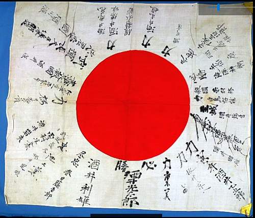 Signed Cotton Japanese Hinomaru Flag translation assistance request