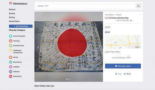 Facebook Marketplace Strikes Again - Chinese Welcome Flag? I think not.