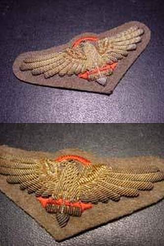 Bullion Japanese parachutist wing