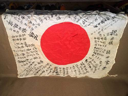 Japanese Hinomaru Yosegaki Flag. Seeking Approval