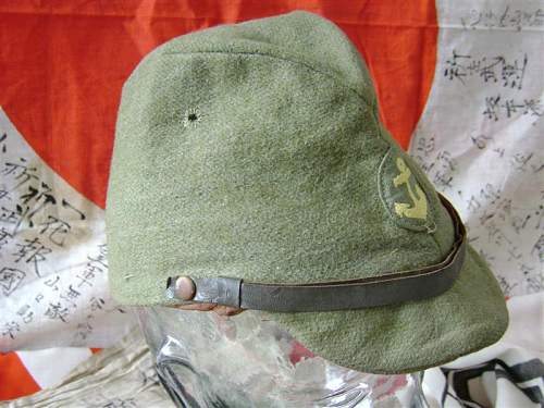 Green navy wool cap