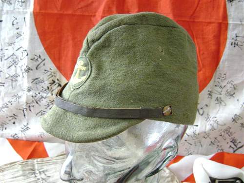 Green navy wool cap