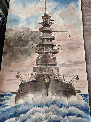 Painting battleship Yamato