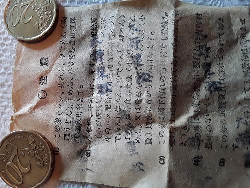 Help  translation of old paper from japanese ww2 tunic