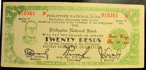 World War II  Banknotes used in the Philippines