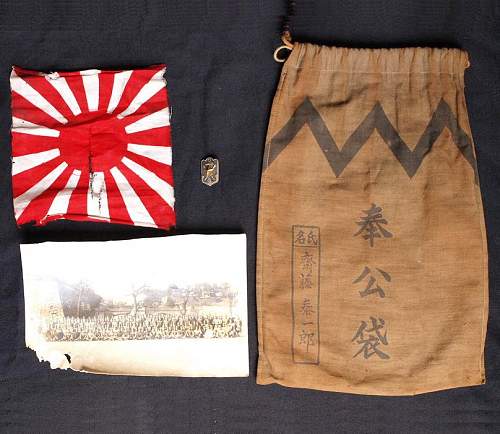 WW2 IJN Japanese Personal Effects Bag &amp; Contents