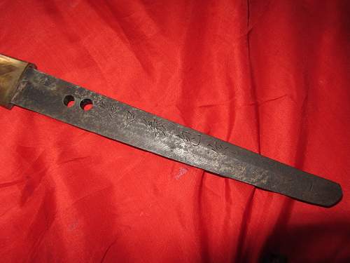 Katana by taniguchi yoshikane , seki swordsmith .paper mache scabbard cover !