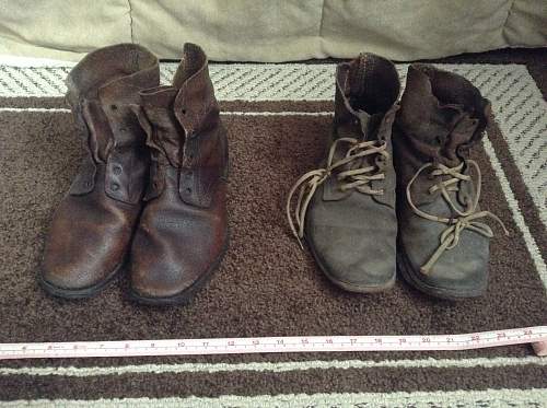 Two pairs of Japanese WW2 boots, real or fake? Thoughts?