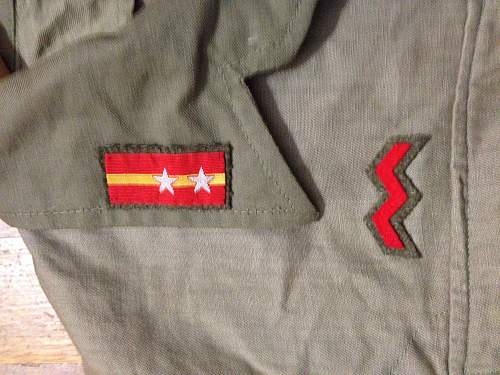 Japanese Tropical Shirt, Sergeant Tabs and Infantry Branch Insignia