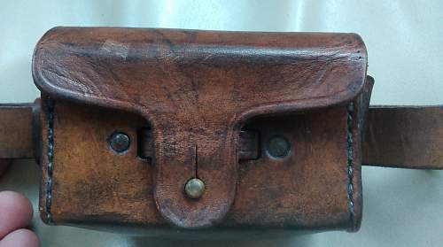 Japanese Nambu Pistol Belt and Pouch