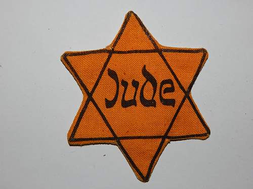 Real &quot;Jude&quot; Marked Star of David Insignia?