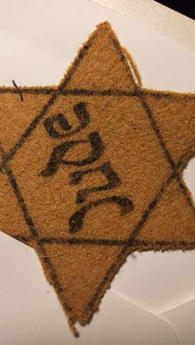 Yellow Badge Star of David Jude (Jew). Opinion needed