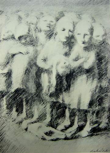 24 drawings from the concentration camps in Germany by Jerzy Zielezi&#324;ski