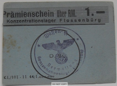 Pramienschein uber RM.-.50, Konzentrationslager Auschwitz