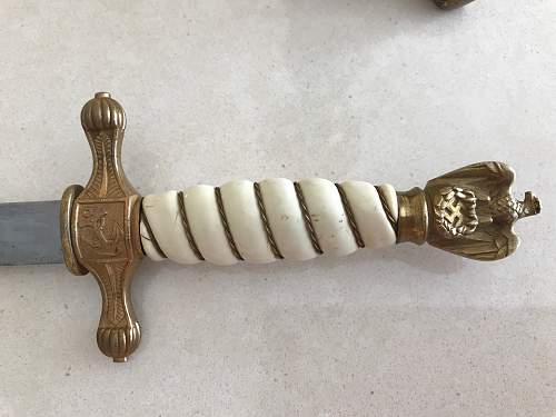 Kriegsmarine 2nd model Eickhorn etched dagger parts dagger- Need Authentication