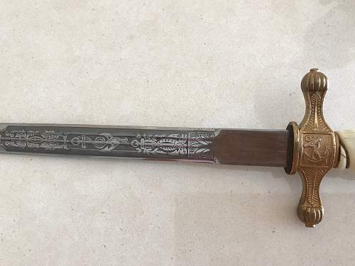 Kriegsmarine 2nd model Eickhorn etched dagger parts dagger- Need Authentication