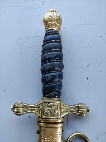 Kriegsmarine 1st model police Plümacher Sohn etched dagger - Authentication Needed
